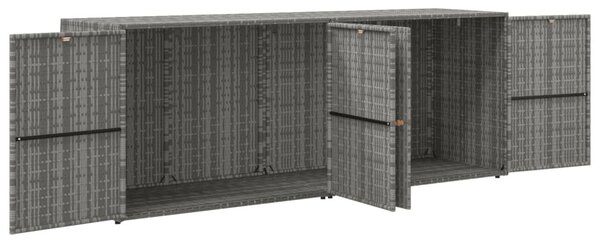 Szürke polyrattan kerti tárolószekrény 198 x 55,5 x 80 cm