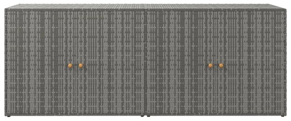 Szürke polyrattan kerti tárolószekrény 198 x 55,5 x 80 cm