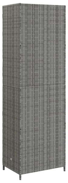 Szürke polyrattan kerti tárolószekrény 59 x 40 x 180 cm