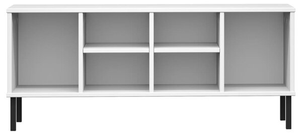 OSLO fehér tömör fa cipőszekrény fém lábakkal 106 x 35 x 45 cm