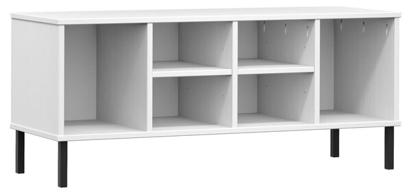 OSLO fehér tömör fa cipőszekrény fém lábakkal 106 x 35 x 45 cm