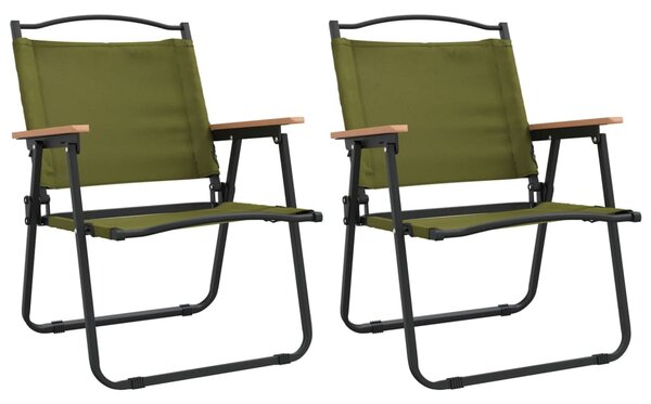 2 db zöld oxford szövet camping szék 54x55x78 cm