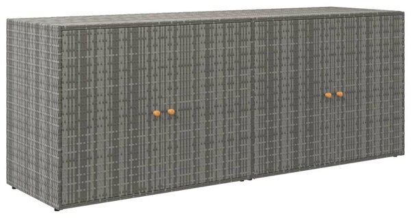 Szürke polyrattan kerti tárolószekrény 198 x 55,5 x 80 cm