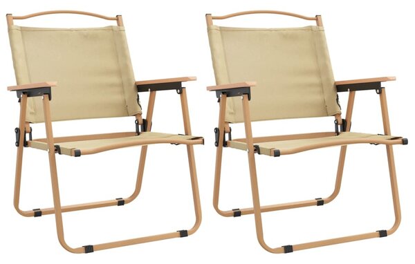 2 db bézs oxford szövet camping szék 54 x 55 x 78 cm