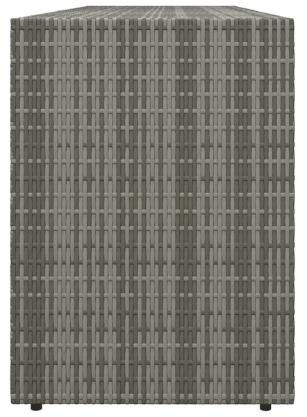 Szürke polyrattan kerti tárolószekrény 198 x 55,5 x 80 cm
