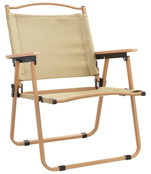 2 db bézs oxford szövet camping szék 54 x 55 x 78 cm