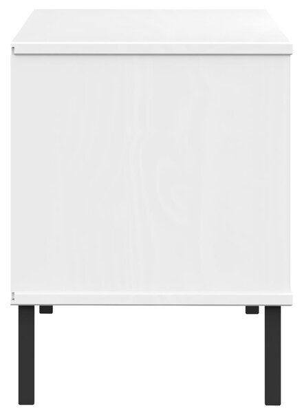 OSLO fehér tömör fa cipőszekrény fém lábakkal 106 x 35 x 45 cm