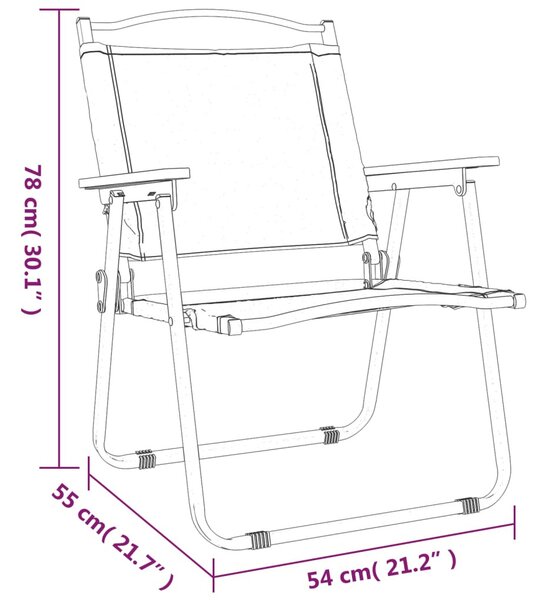 2 db zöld oxford szövet camping szék 54x55x78 cm
