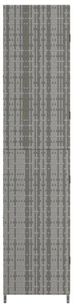 Szürke polyrattan kerti tárolószekrény 59 x 40 x 180 cm