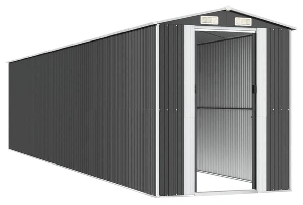 Antracitszürke horganyzott acél kerti fészer 192 x 938 x 223 cm