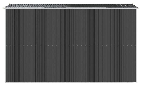 Antracitszürke horganyzott acél kerti fészer 192 x 357 x 223 cm