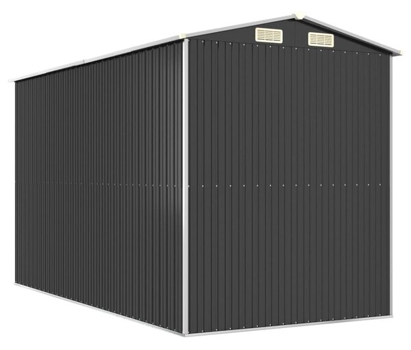 Antracitszürke horganyzott acél kerti fészer 192 x 357 x 223 cm