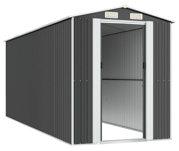 Antracitszürke horganyzott acél kerti fészer 192 x 523 x 223 cm