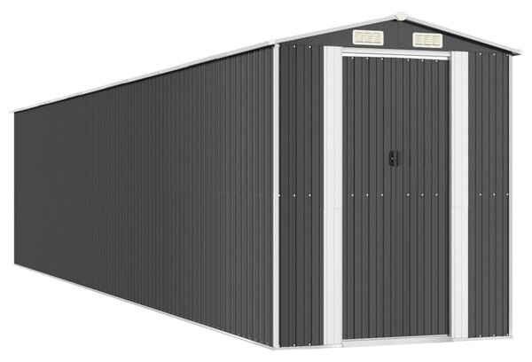 Antracitszürke horganyzott acél kerti fészer 192 x 938 x 223 cm