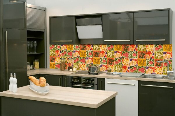 Konyhai fotótapéta - festett csempe 260 x 60 cm