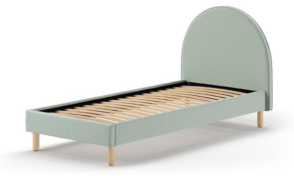 Zöld kárpitozott egyszemélyes ágy ágyráccsal 90x200 cm MOON – Vipack