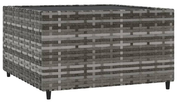Szürke polyrattan négyzet alakú kerti dohányzóasztal 50x50x30cm