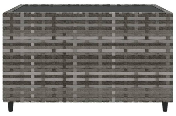 Szürke polyrattan négyzet alakú kerti dohányzóasztal 50x50x30cm