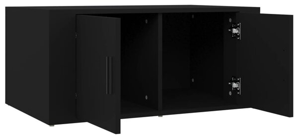 Fekete szerelt fa dohányzóasztal 80 x 50 x 36 cm