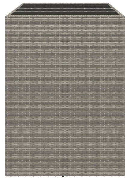 Szürke polyrattan üveglapos kerti asztal 145 x 80 x 110 cm