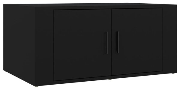 Fekete szerelt fa dohányzóasztal 80 x 50 x 36 cm