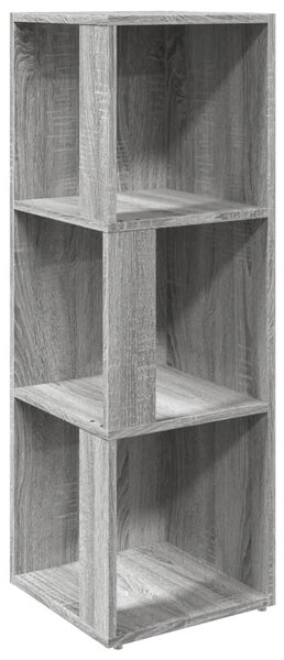 Szürke sonoma színű szerelt fa sarokszekrény 33 x 33 x 100 cm