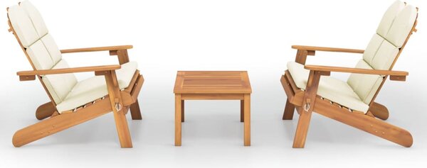 3 részes tömör akácfa kerti Adirondack ülőgarnitúra