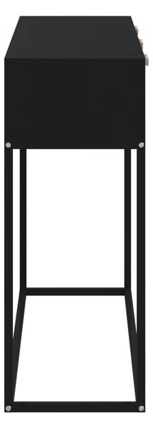 Fekete szerelt fa és vas tálalóasztal 105x30x75 cm