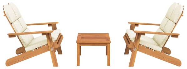 3 részes tömör akácfa kerti Adirondack ülőgarnitúra