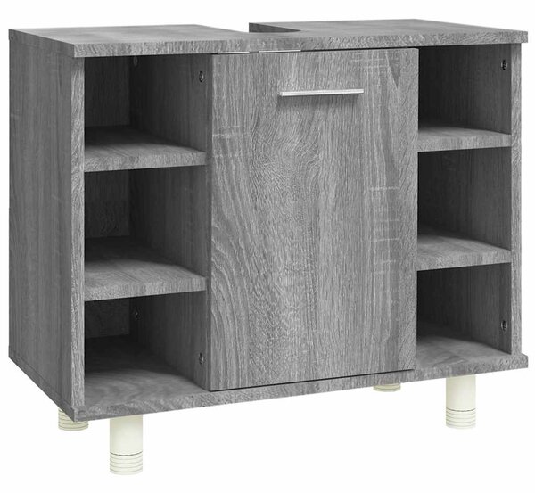 Szürke sonoma színű szerelt fa fürdőszobaszekrény 60x32x53,5 cm