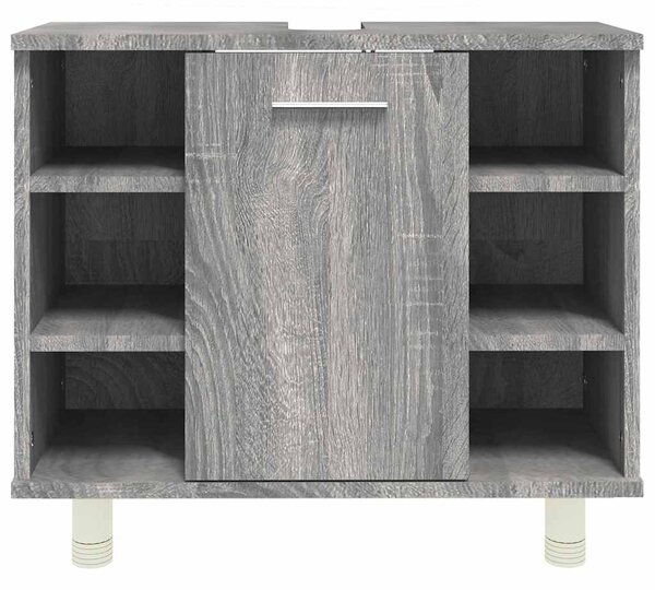Szürke sonoma színű szerelt fa fürdőszobaszekrény 60x32x53,5 cm