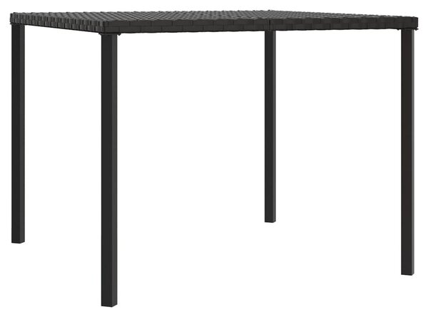 2 részes fekete polyrattan kerti étkezőgarnitúra párnával
