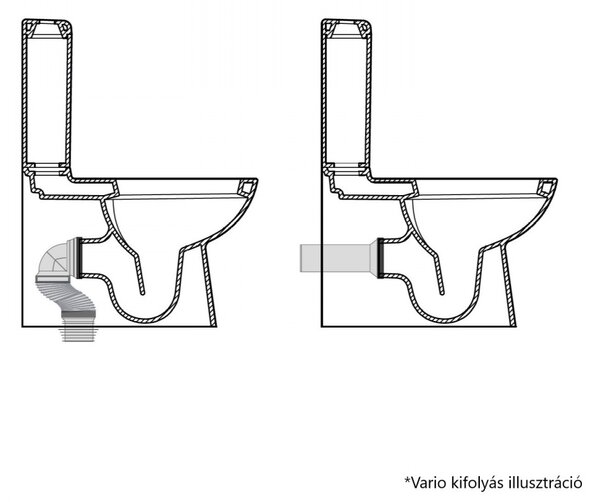 CeraStyle BELLA monoblokk WC - WC tartály - öblítőszelep