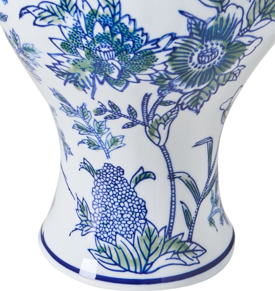 Virágtartó váza BERGA Porcelán 36 cm Fehér/kék