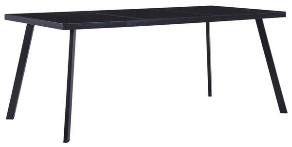 Fekete edzett üveg étkezőasztal 160 x 80 x 75 cm