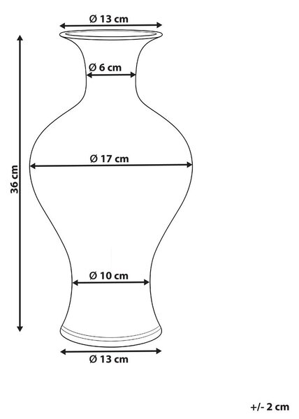 Virágtartó váza BERGA Porcelán 36 cm Fehér/kék