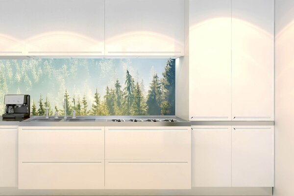 Konyhai fotótapéta - köd az erdő felett 180 x 60 cm