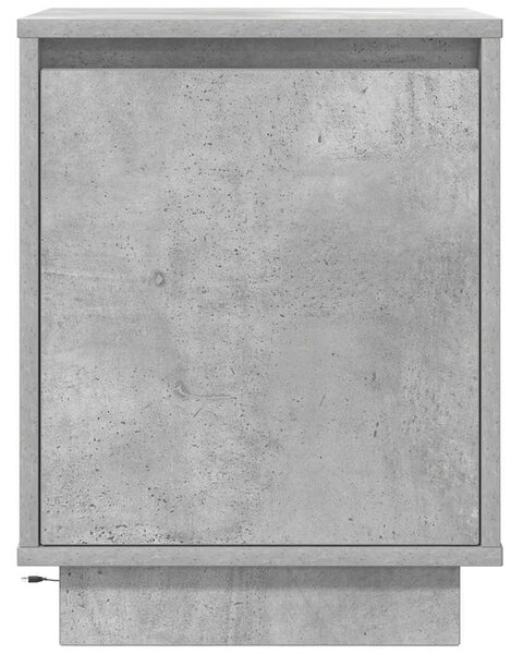 Betonszürke éjjeliszekrény LED-világítással 38x34x50 cm