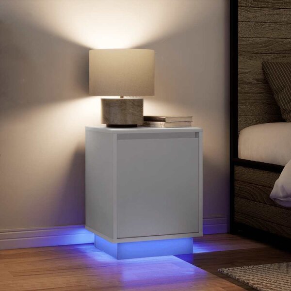 Éjjeliszekrény LED világítással Fehér 38x34x50 cm 38x34x50 cm