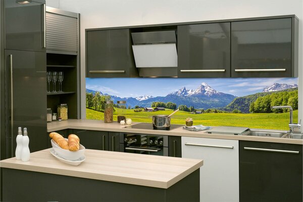 Konyhai fotótapéta - alpesi kilátás 260 x 60 cm