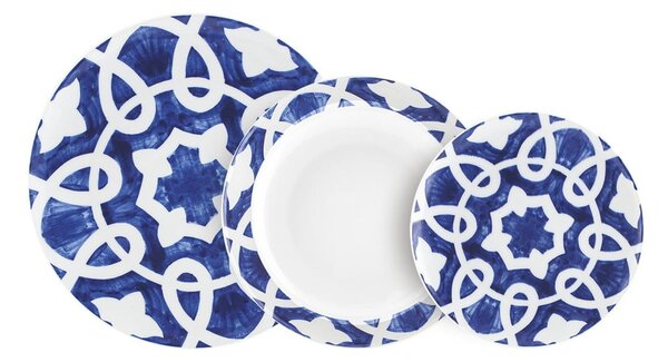 Vietri 18 db-os kék-fehér porcelán étkészlet - Villa Altachiara