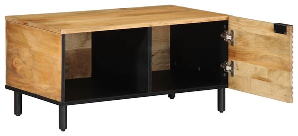 Barna tömör mangófa dohányzóasztal 80 x 50 x 40 cm