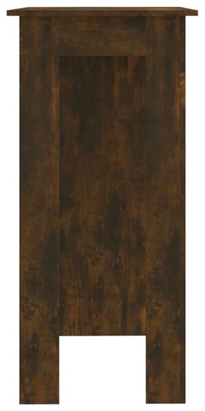 Füstös tölgy színű szerelt fa bárasztal polccal 102x50x103,5 cm