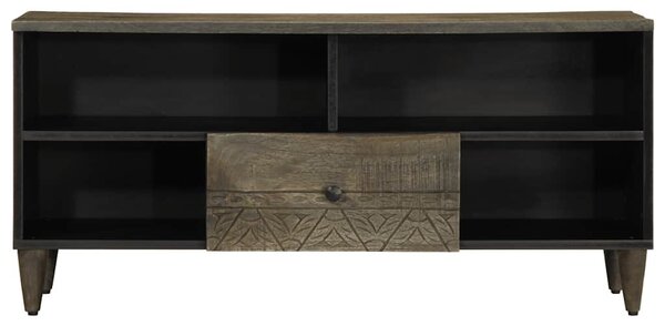 Fekete tömör mangófa TV-szekrény 100 x 33 x 46 cm