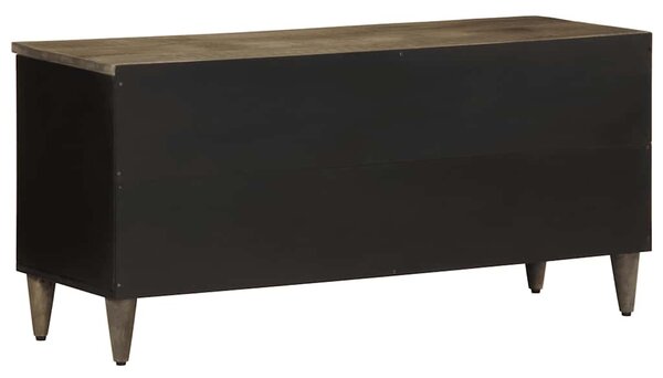 Fekete tömör mangófa TV-szekrény 100 x 33 x 46 cm