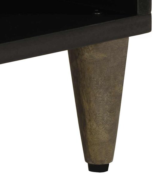 Fekete tömör mangófa TV-szekrény 100 x 33 x 46 cm