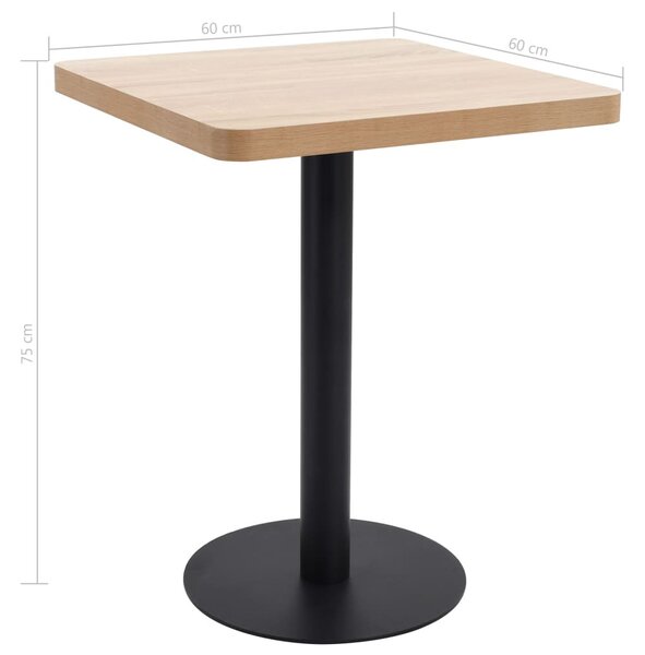 Világosbarna MDF bisztróasztal 60 x 60 cm
