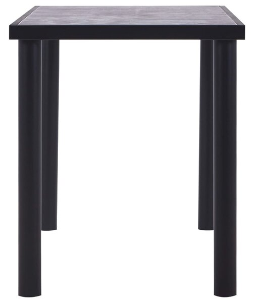 Fekete és betonszürke MDF étkezőasztal 120 x 60 x 75 cm