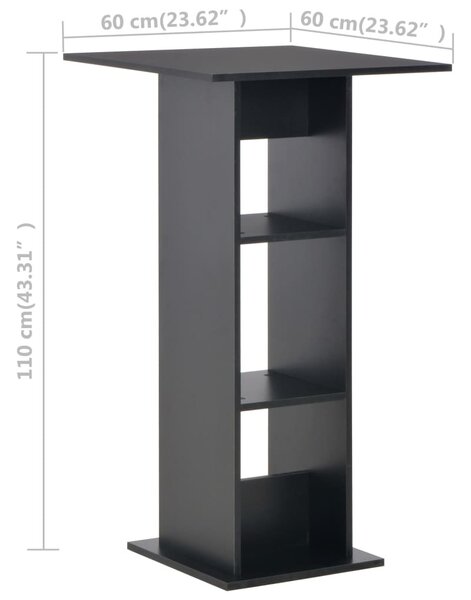 280206 Bar Table Black 60x60x110 cm