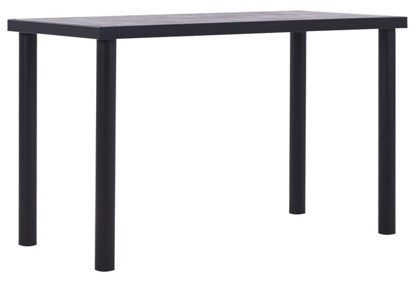 Fekete és betonszürke MDF étkezőasztal 120 x 60 x 75 cm
